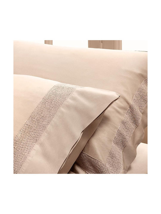 Hauz Bamboo Collection Oxford Monochrome Kissenbezüge 52x92+20+6x3 Dusty Rosa