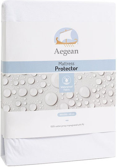 Αδιάβροχο Επίστρωμα Αιγαίον 180x200+40 White Αδιάβροχο Επίστρωμα Αιγαίον 180x200+40 White