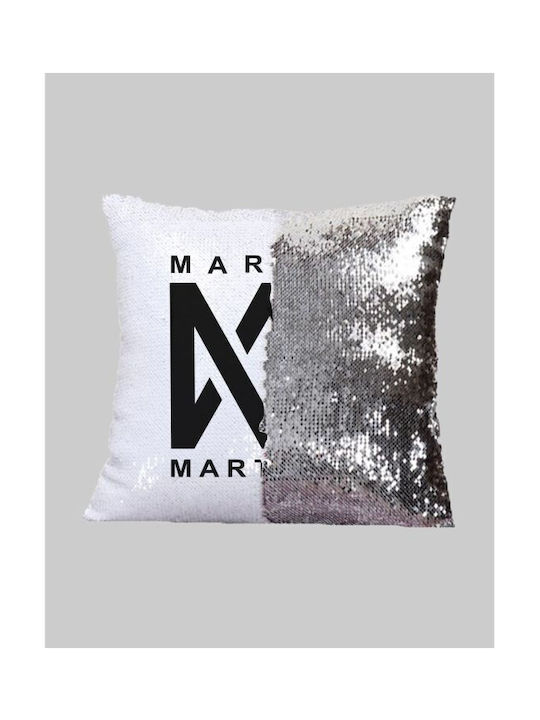 Marcus & Martinus Възглавница Пайети 40*40 см Сребърна