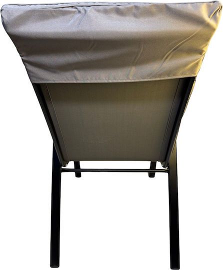 Perna Scaun Cu Spătar Înaltă Dintr-o Bucată Fotoliu Exterior Căptușeală Material Waterproof Gri 110x47x3cm