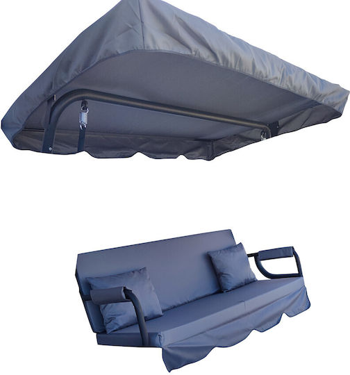 Perne Swing Cushion Trei Locuri Gri Copertină Decorative Waterproof 260gm Țesătură Poliester Spălabil Set 4 Bucăți