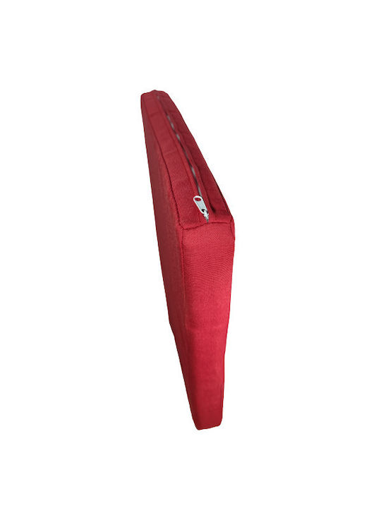 Outdoor Chair Cushion Waterproof Fabric Red Colour Zipper 43*43*5cm