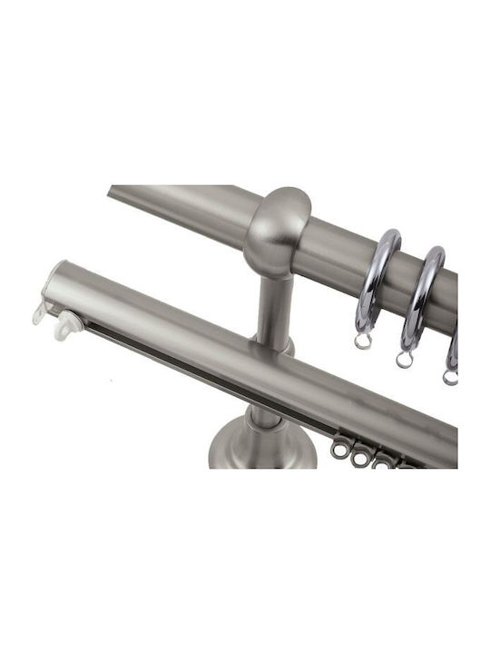 Curtain Pole Viometale Set Anais Φ25 Matte Nickel 160cm Single Set 160 cm