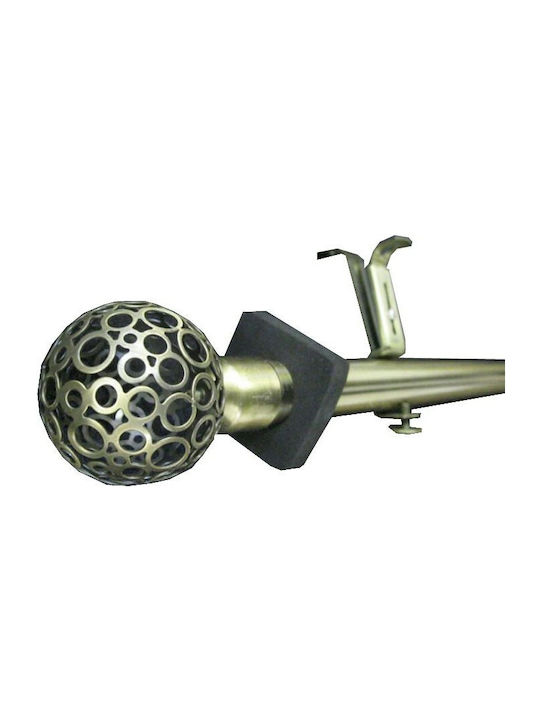 Extendable Metallic Curtain Pole Ball Single 300-300cm Bronze 0200089