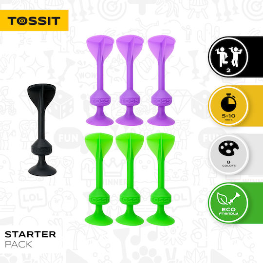 Suction Cup Darts Game Tossit 7-piece Set Purple-green