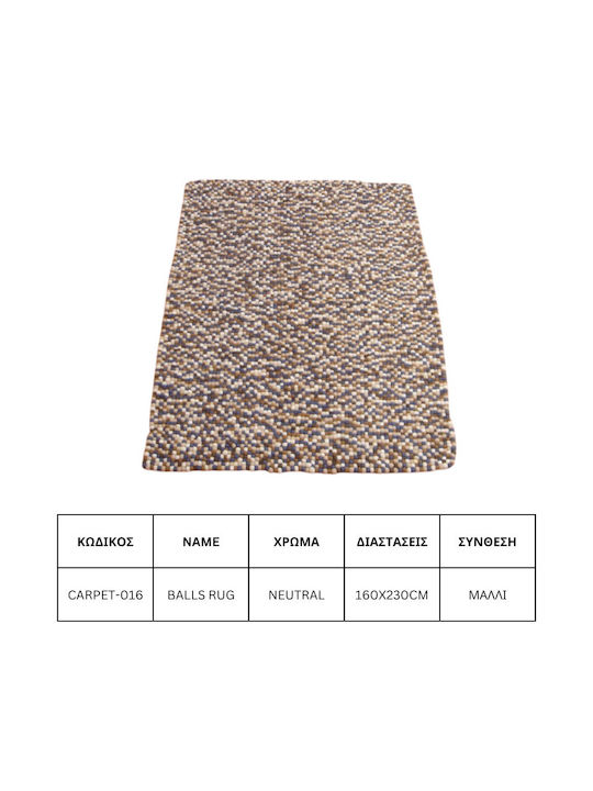 Jgs S.a Covor Din Lână Pentru Living Neutral Balls Rug Carpet-016 160x230cm