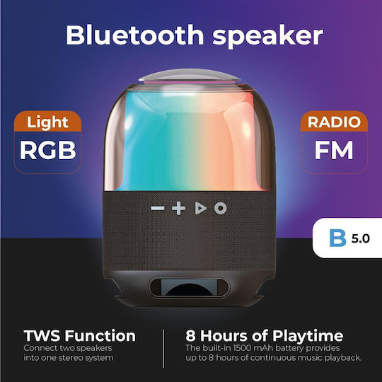 Adler AD 1904 Bluetooth Speaker 8W with Radio and Battery Life up to 8 hours Black