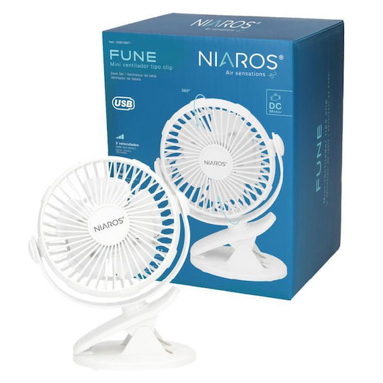 Niaros Ανεμιστηράκι USB 3W Λευκό 300010021