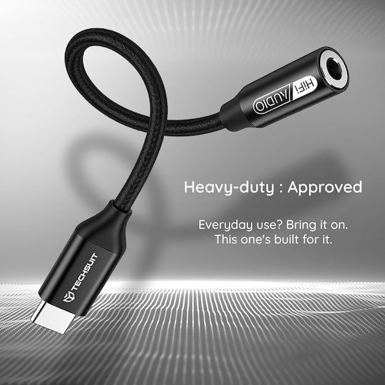 Techsuit USB 2.0 Cable USB-C male - 3.5mm female Μαύρο 0.1m