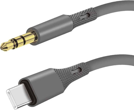 Techsuit USB 2.0 Cable USB-C male - 3.5mm Γκρι 1m