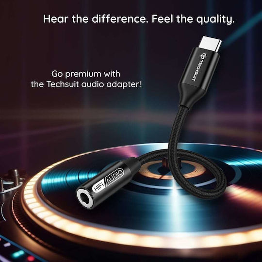 Techsuit USB 2.0 Cable USB-C male - 3.5mm female Μαύρο 0.1m