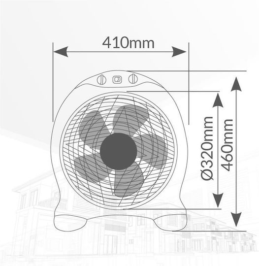 Niaros Box Fan 50W Fan Diameter 41cm Beige