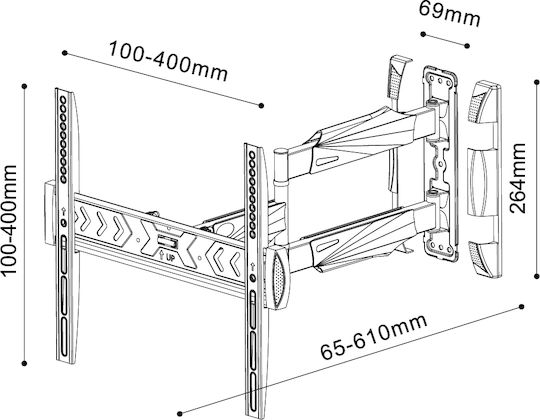 Jollyline ELB-2642/Extra TV Wall Mount with Extension Arm 55" and 40kg
