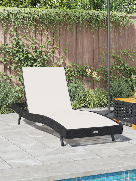 Градински и басейнови шезлонги Rattan Черна 70x198x82см