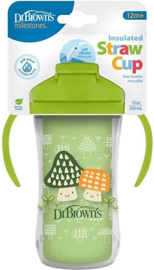 Dr. Brown's Baby Cup with Handles and Straw made of Plastic Green 300ml
