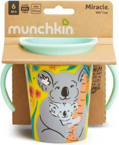 Munchkin Baby Cup Miracle 360° Wildlove Sippy Cup made of Plastic Light Blue 177ml for 6m+m+