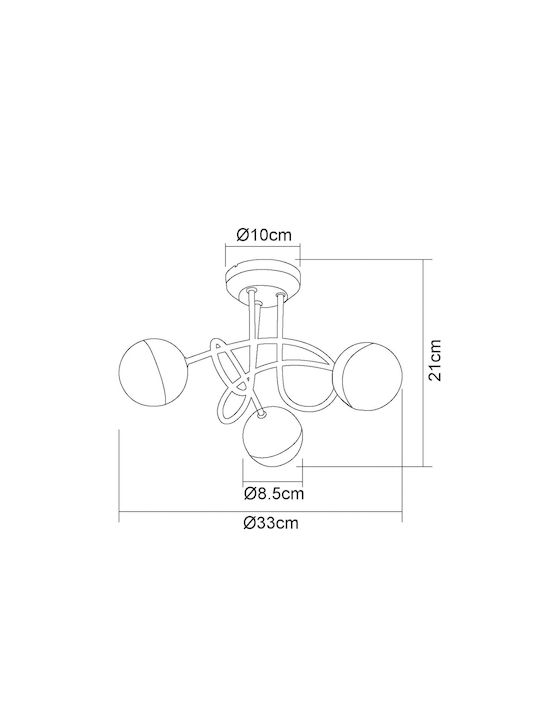 Agora Lighting Plafonieră de Tavan 33buc Argintiu cu LED Integrat