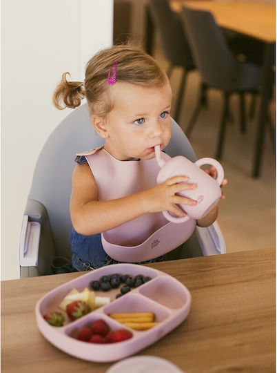 Interbaby Baby Cup with Handles and Straw made of Silicone Pink 175ml for 6m+m+ SI007-66