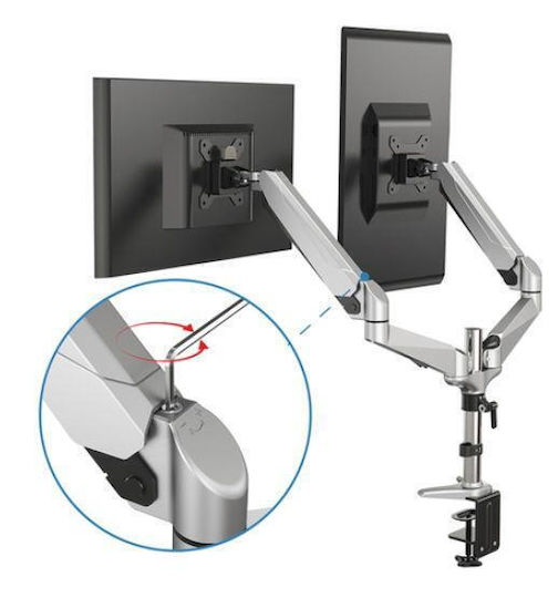 Digitus Stand Desk Mounted for 2 Monitors up to 27" with Arm (DA-90353)