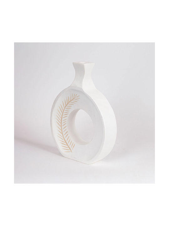 Decorative Vase Natural White 25x6x32cm