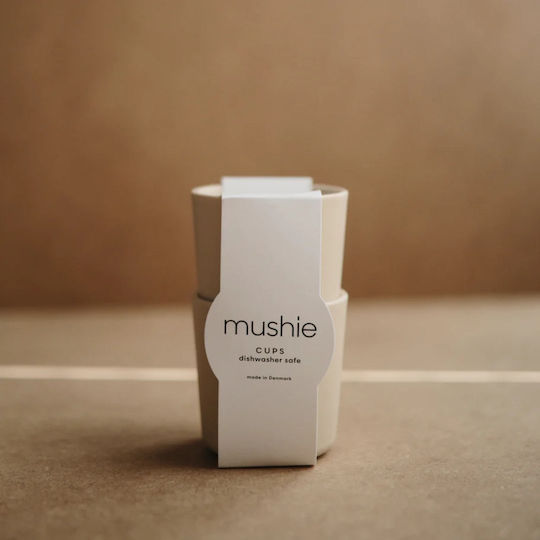 Mushie Baby Cups made of Plastic Beige 2pcs for 24m+m+