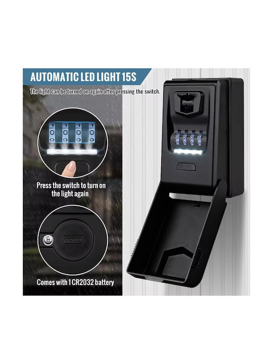 Combination Key Holder Metallic with Lock Keyboard 8x13.5x13.5cm