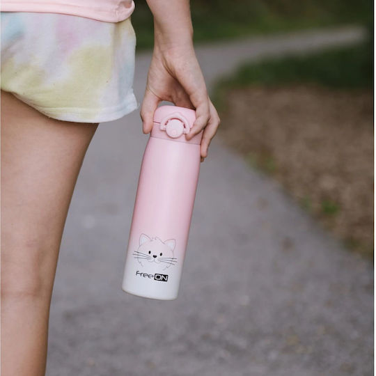 FreeOn Kitty Βρεφικό Θερμός Υγρών Ανοξείδωτο 480ml