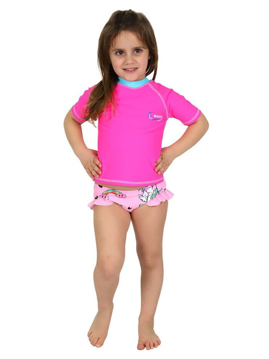 Waves Kids Swimwear Swimwear Set Pink