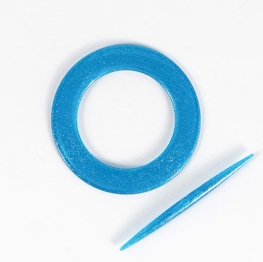 Suport Rotund Din Plastic Pentru Perdele Albastru Cu Stras