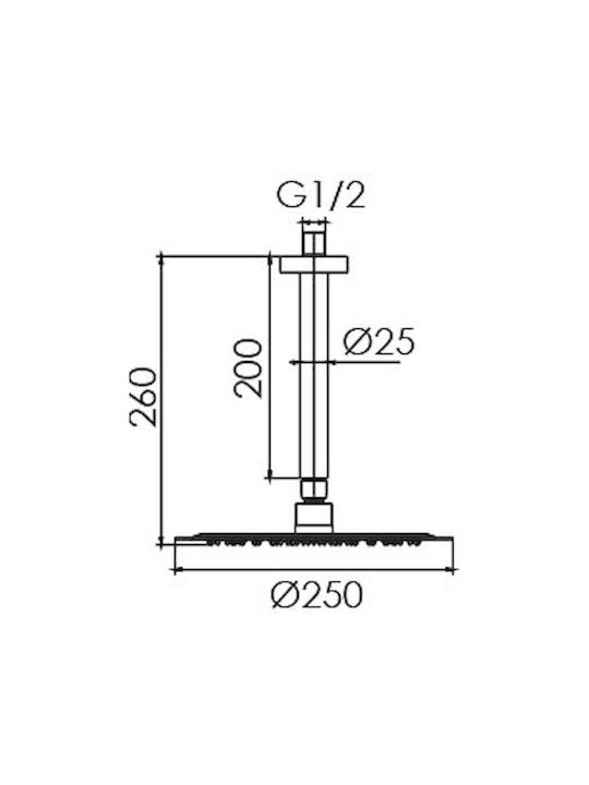 Excel Viento Built-In Set 2 Exits Mixer Telephone & Shower Head Ceiling Gold