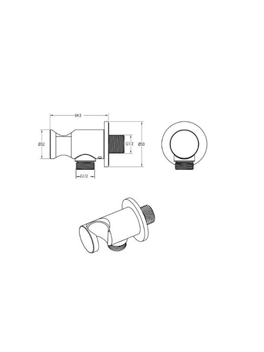 Built-in Set Mixer Wall Head Handshower Armando Vicario Slim 2 Exits Black Brushed