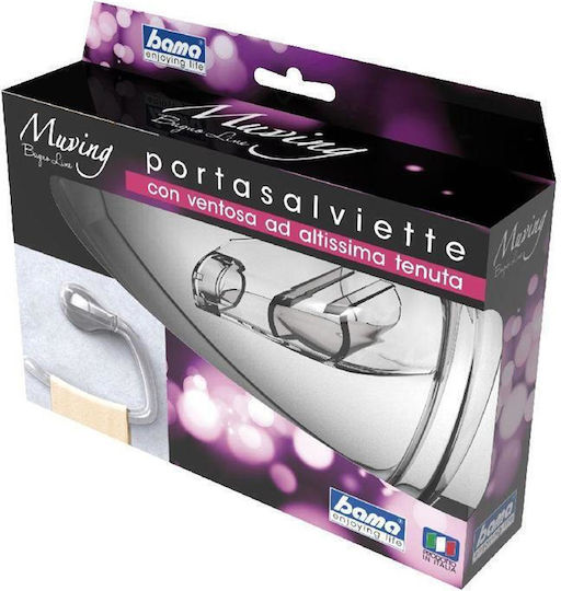 Bathroom Towel Rack 24.3x7.4x19.8cm Plastic Wall-Mounted Screws Transparent Bama Italy
