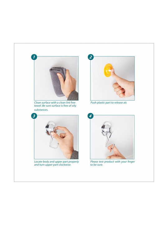 Tekno-tel Wall Toothbrush Holder 8x11x17cm 12kg Capacity Chrome-Plated Steel Plastic Holder Extra Strong Suction Cup