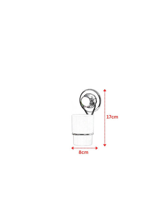 Tekno-tel Wall Toothbrush Holder 8x11x17cm 12kg Capacity Chrome-Plated Steel Plastic Holder Extra Strong Suction Cup