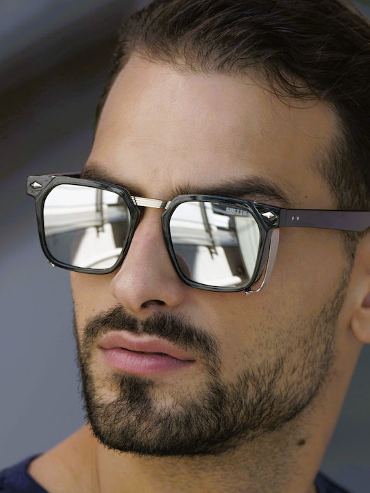 Silver Star Unisex Γυαλιά Ηλίου με Μαύρο Σκελετό και Μαύρο Φακό 3293