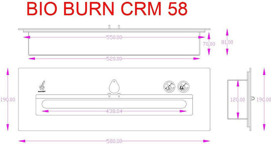 Καυστήρας Βιοαιθανόλης Κεραμικός Bio Burn Crm 58 Black Ecohot