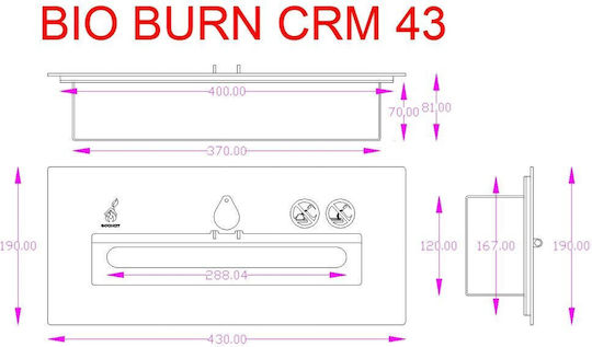 Bioethanol Burner Ceramic Bio Burn Crm 43 Black Ecohot