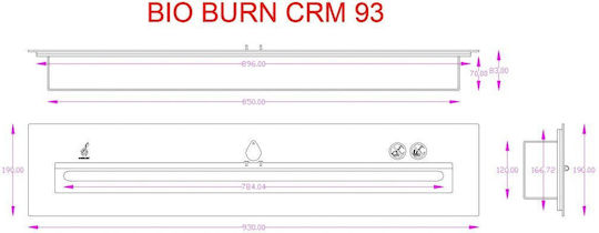 Καυστήρας Βιοαιθανόλης Κεραμικός Βio Burn Crm 93 Inox Ecohot