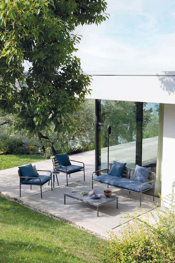 Gartenstühle Air Außengelände Grau Aluminium Grau Seil 70x67x77cm Atmosphera