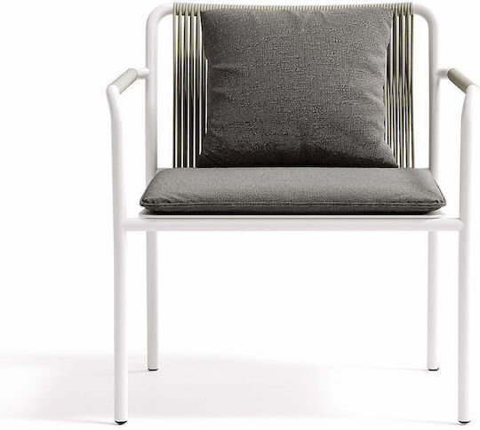 Gartenstühle Air Außengelände Grau Aluminium Grau Seil 70x67x77cm Atmosphera