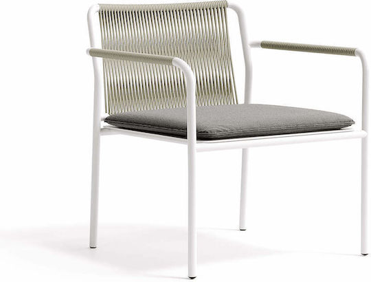 Gartenstühle Air Außengelände Grau Aluminium Grau Seil 70x67x77cm Atmosphera