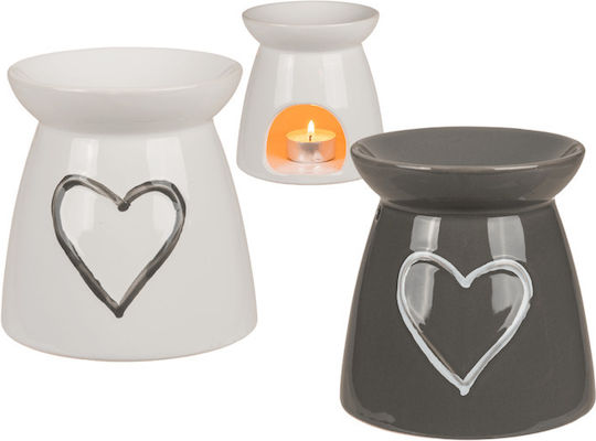 Keramischer Aromenbrenner Herz Design Grau
