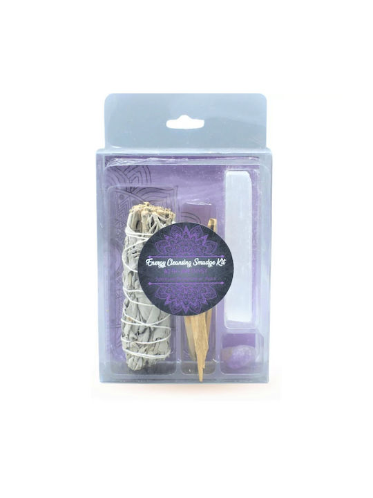 Energy Cleansing Smudge Kit Palo Santo Φασκόμηλο Αμέθυστο & Σεληνίτη