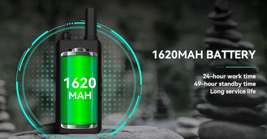 Retevis B63s + 2x G-hook Earpiece C9239a Walkie Talkie 0.5W με Μονόχρωμη Οθόνη Σε Διάφανο Χρώμα