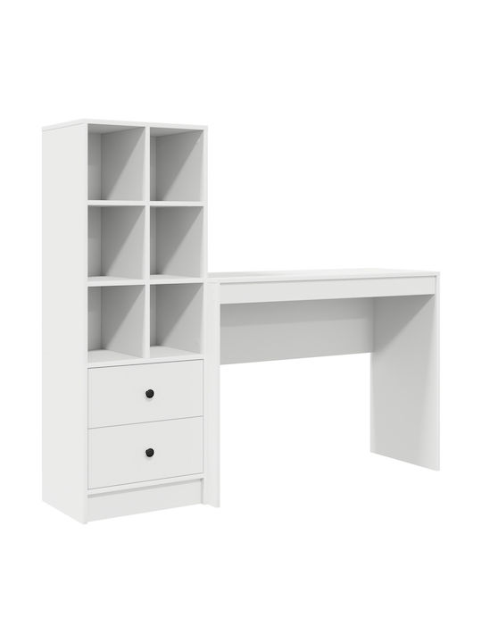 Birou pentru copii cu Bibliotecă Alb 100x40x76cm