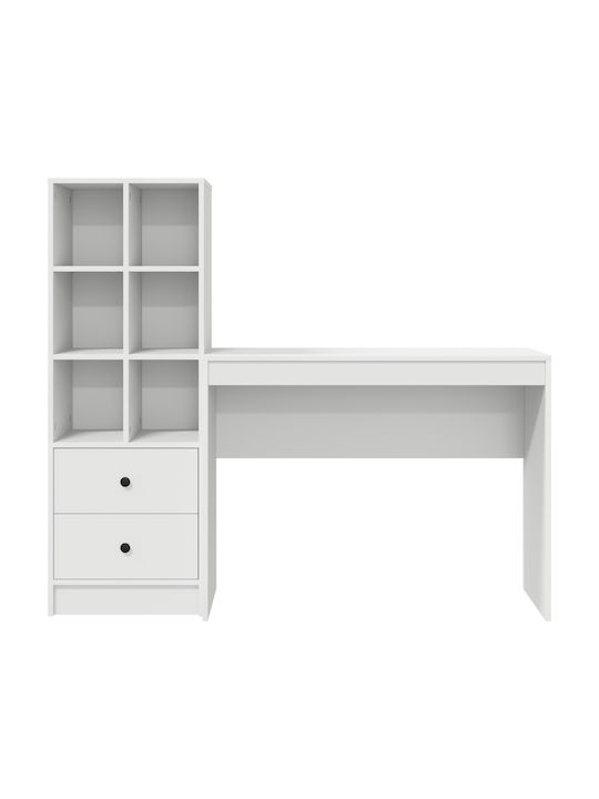 Birou pentru copii cu Bibliotecă Alb 100x40x76cm