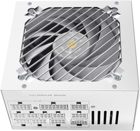 Mars Gaming 1000W Бял Компютърно захранване Пълен модул 80 Plus Gold (MPB1000PSIW)