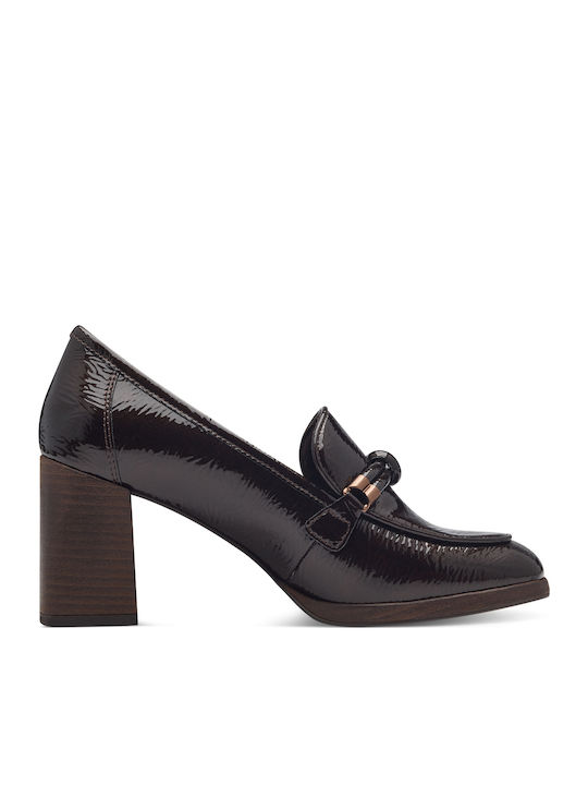 Marco Tozzi Patent Leather Brown Heels
