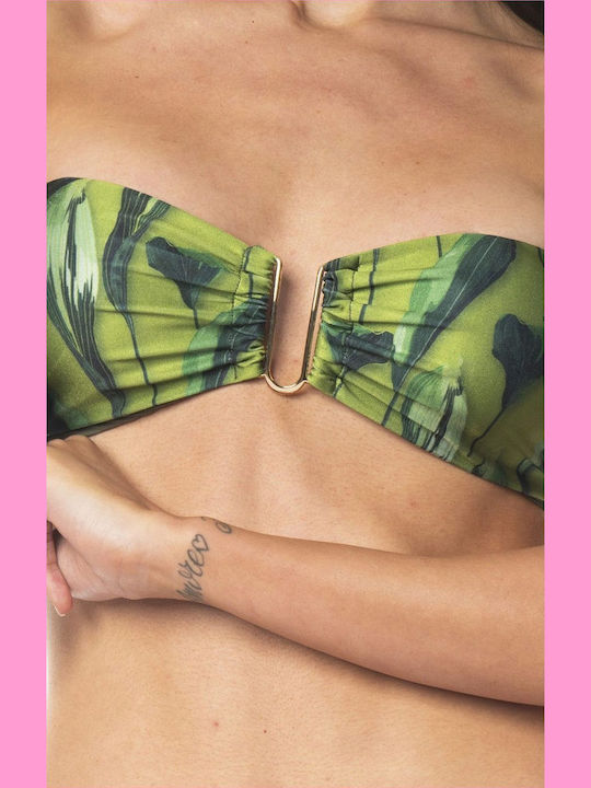 Set Bikini mit Abnehmbarer Verstärkung Brasilien Grün