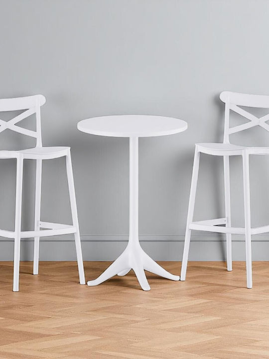 Bar Set for Small Outdoor Spaces Elly 3 Pieces White